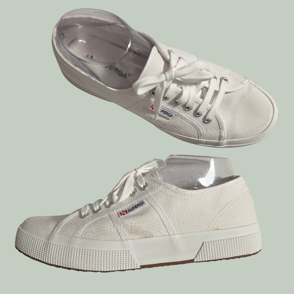 Superga 2750 Cotu Classic White Canvas Sneakers Womens 9 Mens 7.5 EU 40 S000010